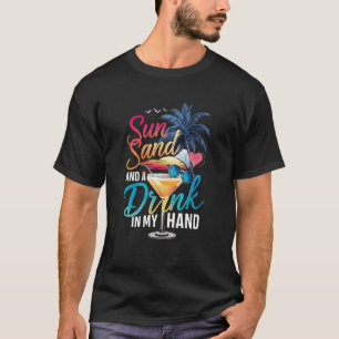 T-shirt Soleil Sable et une Boisson à la Main Croisière de
