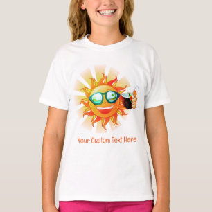 T-shirt Soleil Tropical Texte Personnalisé