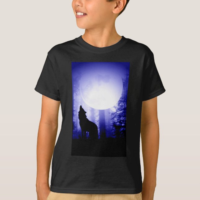 T-shirt Solely Wolf Howling at Moon (Devant)