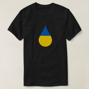 T-Shirt Solidarité au Drapeau Ukrainien en Forme d