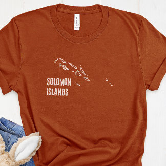 T-shirt Solomon Island Carte du pays Forme de la ligne fro