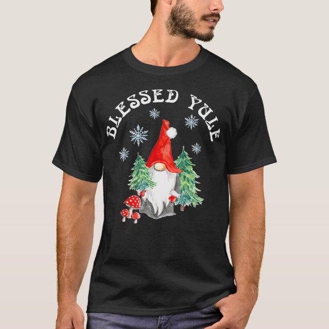 T-shirt Solstice d'hiver Béni Yule Pagan Gnome M (Devant)