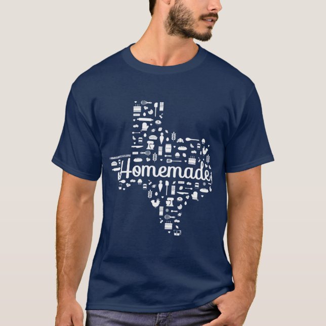 T-shirt sombre de base fait maison Texas (Devant)