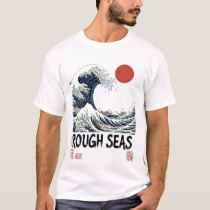 T-shirt Sombre "Mers déchaînées" Grande Vague japonaise