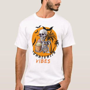 T-shirt Sommerween Crème glacée Squelette