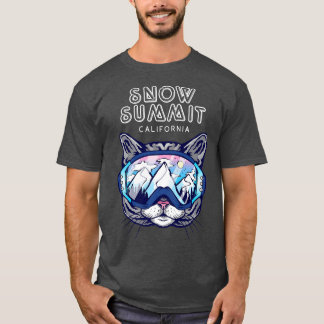T-shirt Sommet de la neige Californie Funny Chat Ski Googl