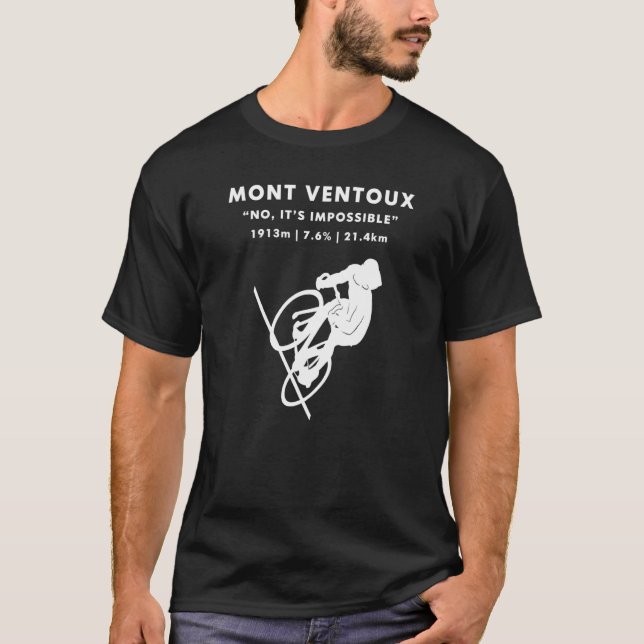 T-shirt Sommet du Mont Ventoux à vélo (Devant)