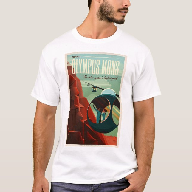 T-shirt SOMMET OLYMPUS MONS Tour SpaceX Colonie rétro de M (Devant)