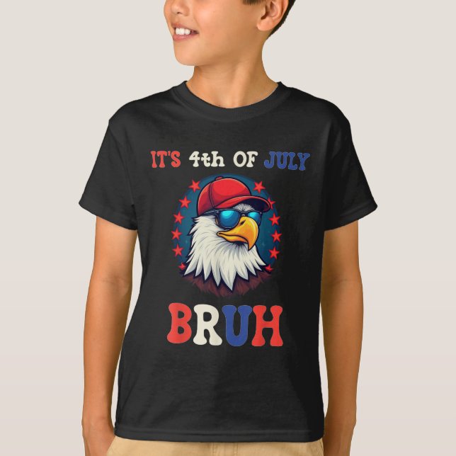 T-shirt Son 4 juillet Bruh Bald Eagle patriotique américai (Devant)