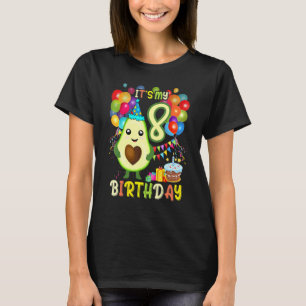 T-shirt Son 8 Anniversaire Avocado Anniversaire fête Cute 