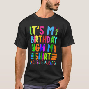T-shirt Son Anniversaire Signer Ma Chemise À L'Arrière S'I