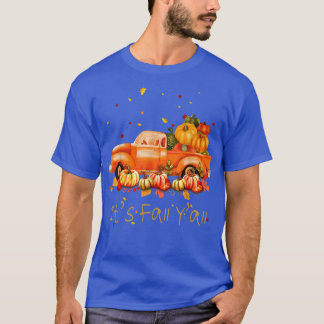 T-shirt Son Automne Yall Camion Citrouille Automne Feuille