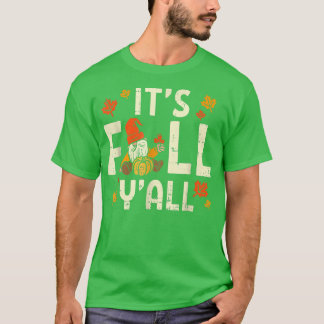 T-shirt Son automne Yall Gnome Citrouille Halloween Thanks