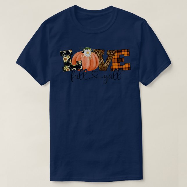 T-shirt Son automne, Yall Lover (Design devant)