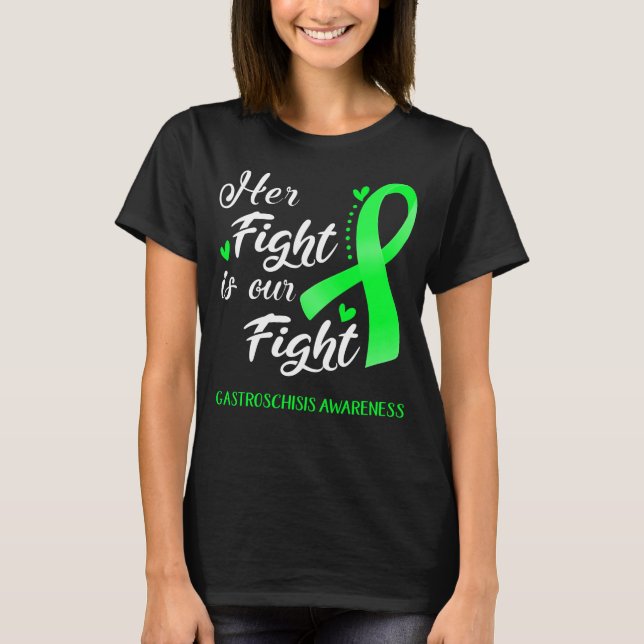 T-shirt Son combat contre la Gastroschisme (Devant)