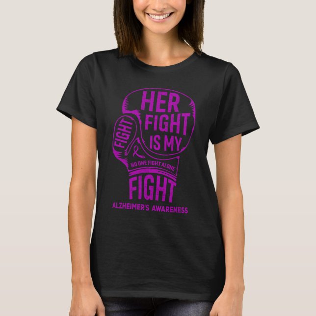 T-shirt Son combat est ma lutte contre la maladie d'Alzhei (Devant)