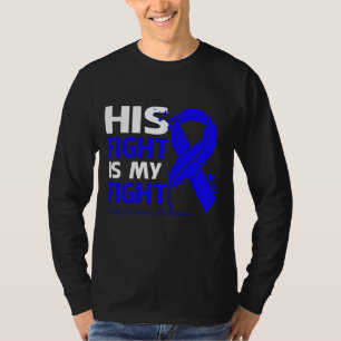 T-shirt Son combat est ma lutte contre le cancer du COLON 