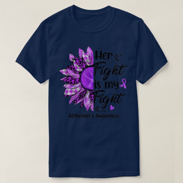 T-shirt Son combat est ma lutte contre le tournesol pourpr (Design devant)
