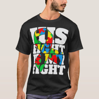 T-shirt Son Combat Est Ma Sensibilisation sur l'autisme De