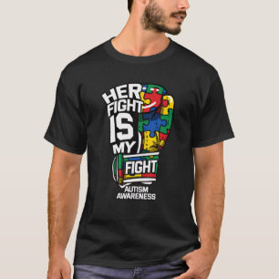 T-shirt Son Combat Est Mon Combat Autisme Autiste Gants Ri