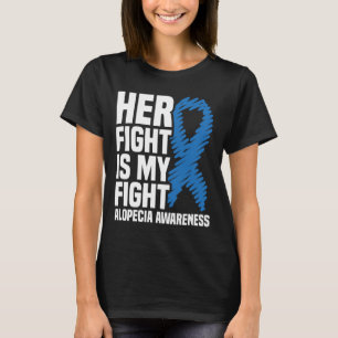 T-shirt Son combat est mon combat Blue Ribbon Alopecia