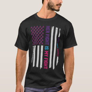 T-shirt Son combat est mon combat - conscience de cancer