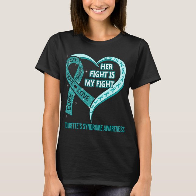 T-shirt Son combat est mon combat contre le syndrome de la (Devant)