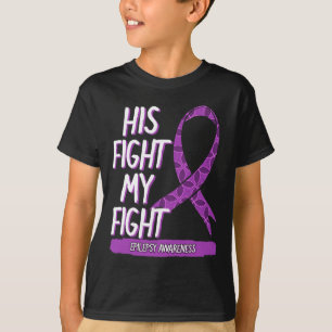 T-shirt Son Combat Est Mon Combat Epilepsie Seizure Purple