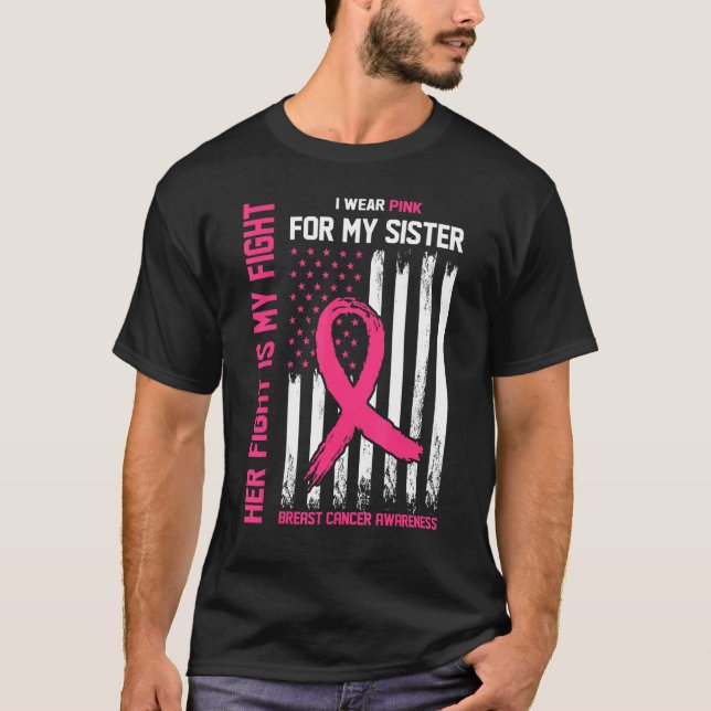 T-shirt Son Combat Est Mon Combat Je Porte Du Rose Pour Ma (Devant)