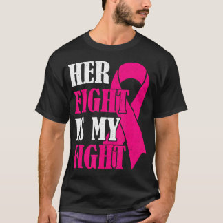 T-shirt Son Combat Est Mon Combat Pink Ribbon Cancer Du Se