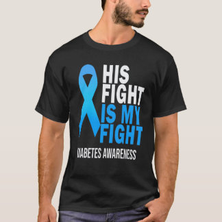 T-shirt Son combat est mon combat Portez le bleu pour la s