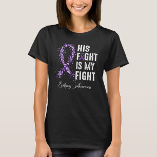 T-shirt Son Combat Est Mon Combat Purple Ribbon Epilepsie