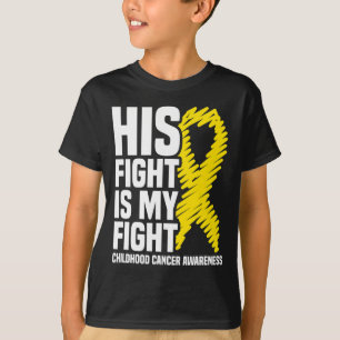 T-shirt Son Combat Est Mon Combat Ruban Enfant Cancer Sens