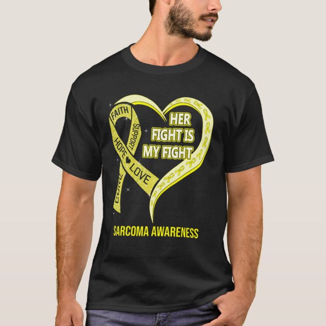 T-shirt Son combat est mon combat Sarcoma Sensibilisation  (Devant)