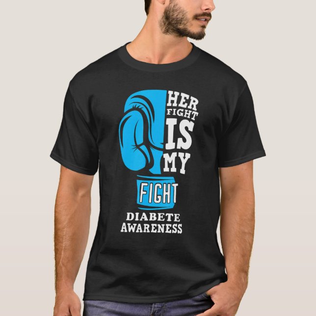 T-shirt Son combat est mon combat T1d Maman Sensibilisatio (Devant)