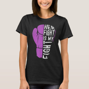 T-shirt Son Combat Est Mon Combat Violet Ribbon Lupus Laur