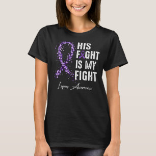 T-shirt Son Combat Est Mon Combat Violet Ribbon Lupus Laur