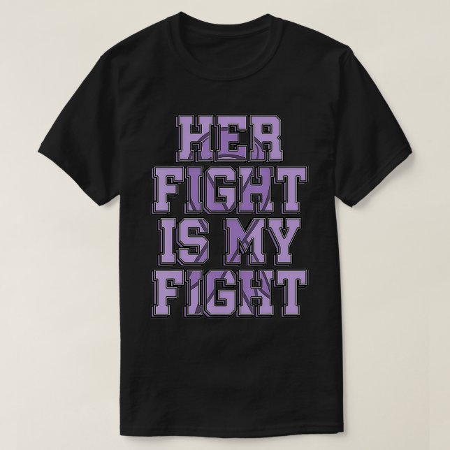 T-shirt Son Combat Est Mon Combat Vulvar Cancer Sensibilis (Design devant)