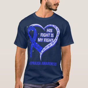 T-shirt Son Combat Est Mon Combattre Ribbon Heart Dyspraxi
