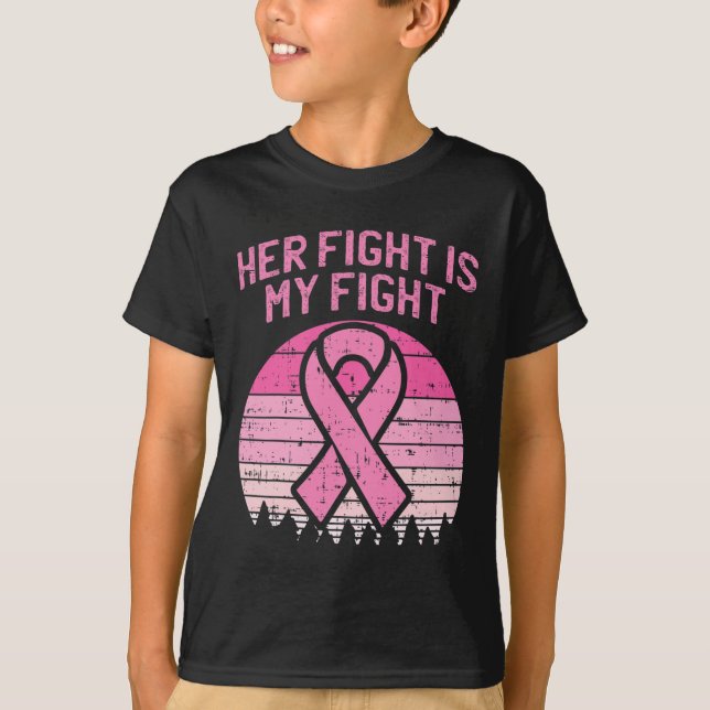 T-shirt Son Combat Est Mon Mari De Lutte Contre Le Cancer  (Devant)