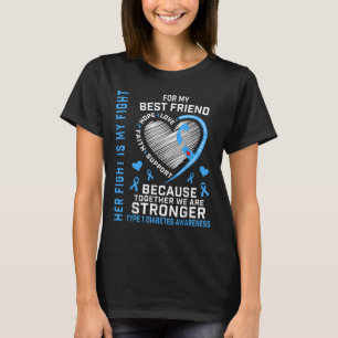T-shirt Son Combat Est Mon Meilleur Ami Type 1 Diabète