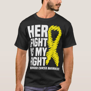 T-shirt Son Combat Est Mon Ribbon Lutte Cancer Enfance Awa