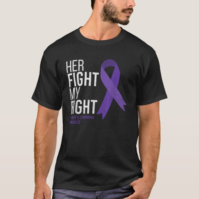 T-shirt Son combat est My Fight Hodgkin's Lymphoma Cancer  (Devant)