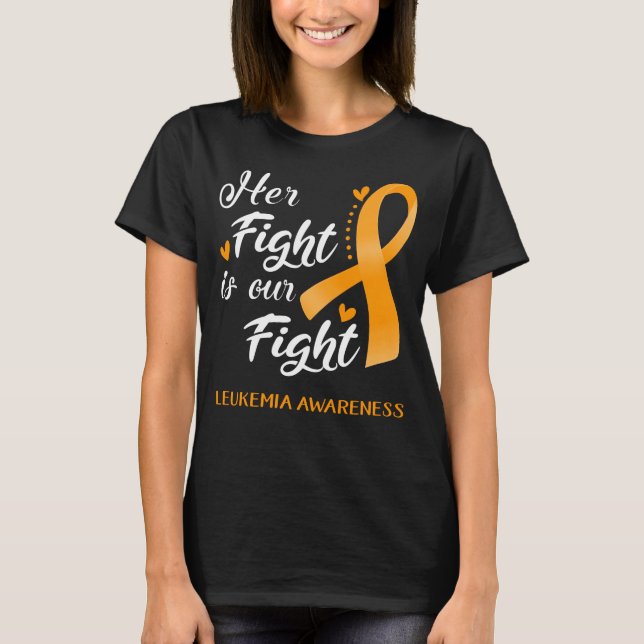 T-shirt Son combat est notre lutte contre la leucémie (Devant)