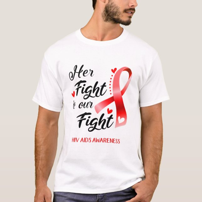 T-shirt Son combat est notre lutte contre le SIDA (Devant)