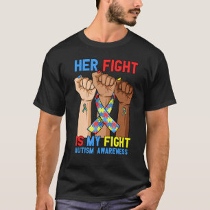T-shirt Son combat ma Sensibilisation sur l'autisme de com