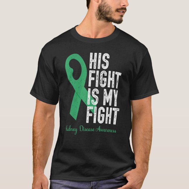 T-shirt Son combat Mon combat Famille Soutien Maladie réna (Devant)
