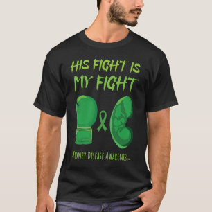 T-shirt Son combat porte le ruban vert La maladie rénale
