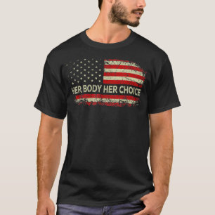 T-shirt Son Corps Son Choix American US Drapeau Reproducti