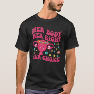 T-shirt Son Corps Son Choix Feministe Femme Florale Femini